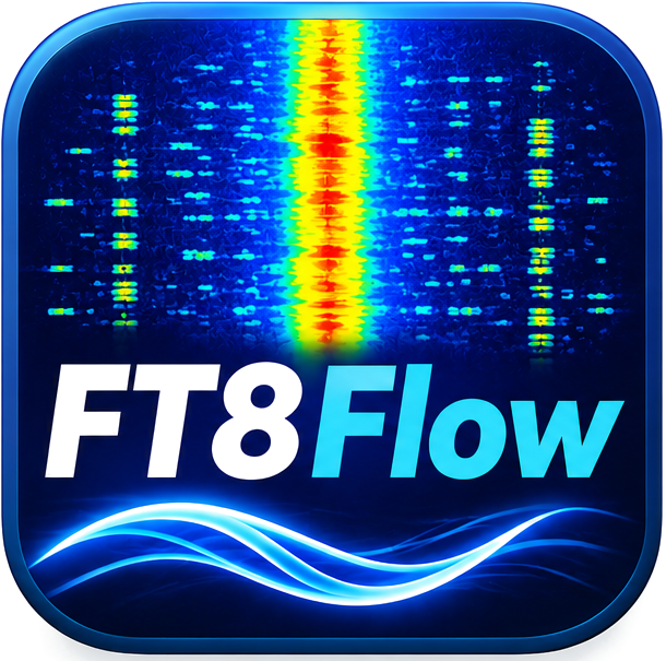 FT8Flow waterfall signal logo